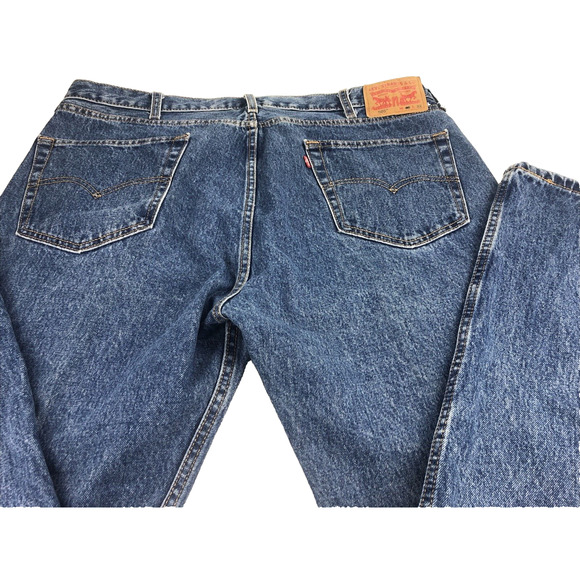 Levi's 505 Men's Jeans 40 x 32 Regular Fit Straight Leg Y2K Blue Denim Stonewash - Picture 7 of 11